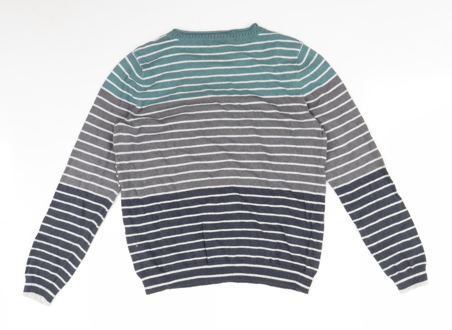 Laura Ashley Womens Grey Striped  Pullover Jumper Size 14