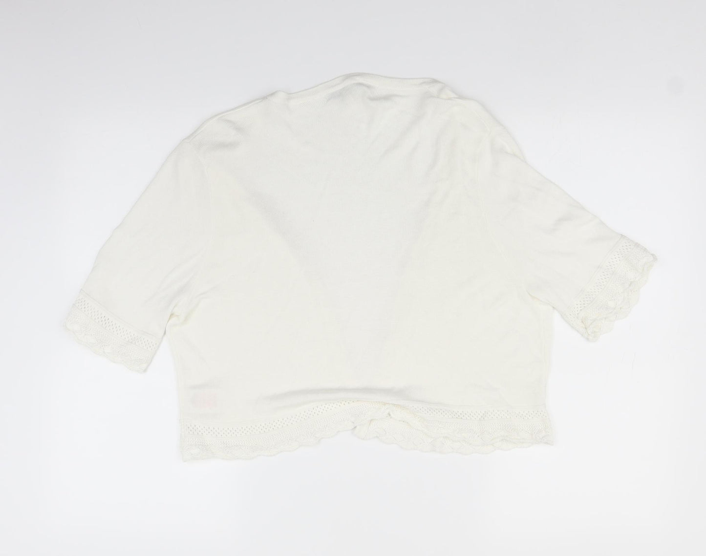 Peacocks Womens White   Shrug Jumper Size 20