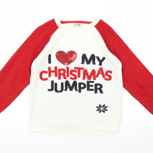 NEXT Girls White   Pullover Jumper Size 11-12 Years