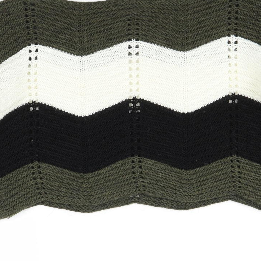 Quiz Womens Green Geometric  Pullover Jumper Size S