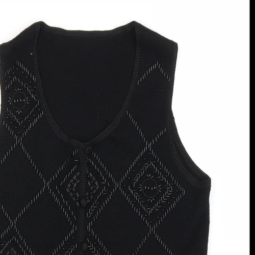 Marks and Spencer Womens Black  Knit Cardigan Jumper Size 12