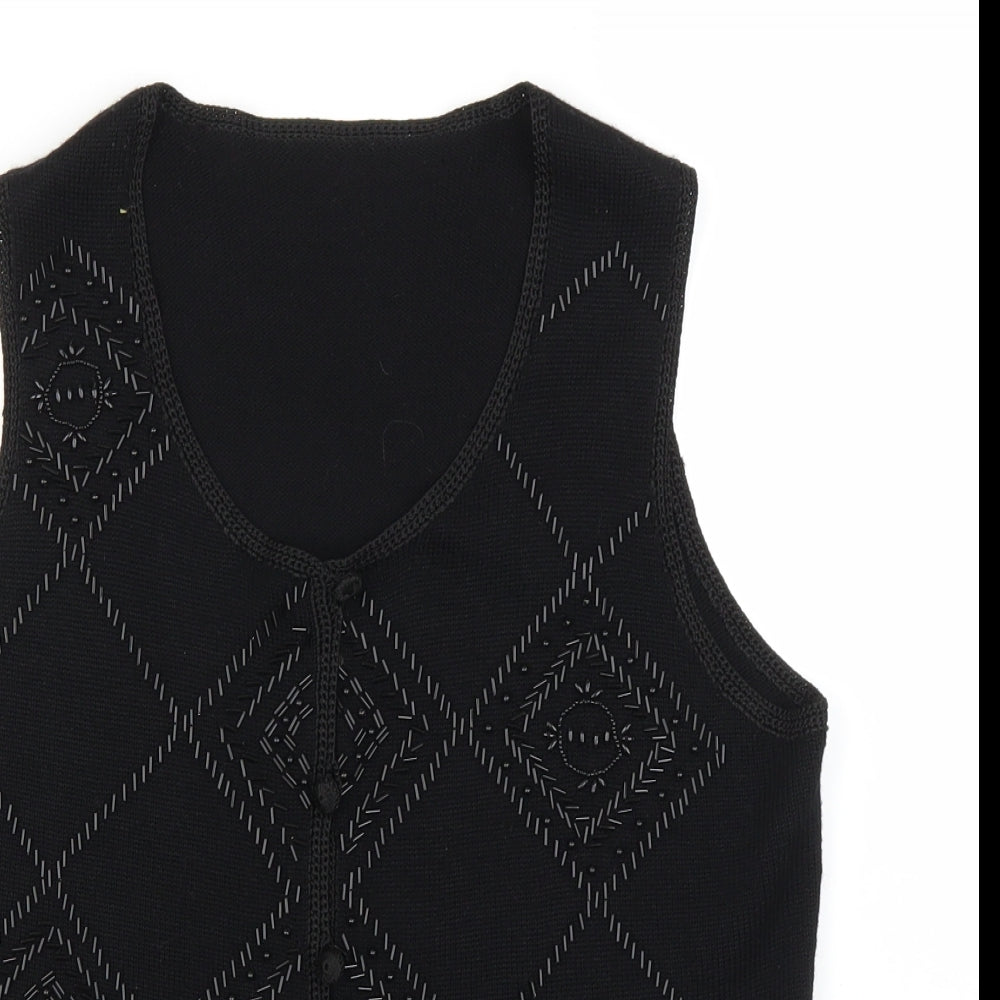 Marks and Spencer Womens Black  Knit Cardigan Jumper Size 12