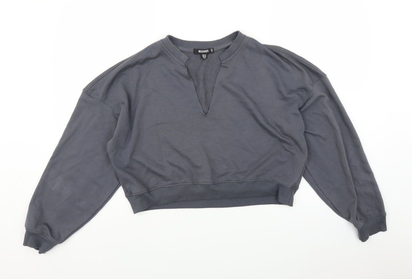 Missguided Womens Grey   Pullover Jumper Size 12  - cropped oversized