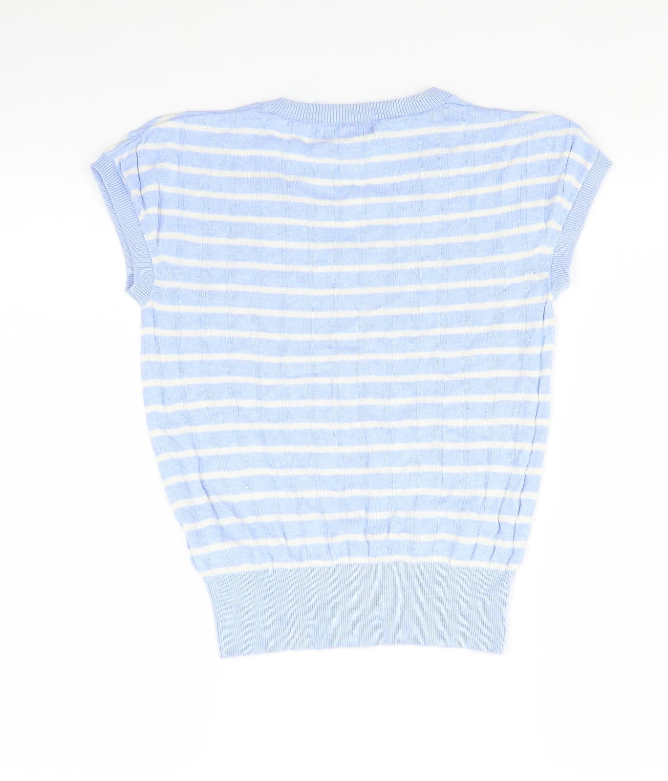 Marks and Spencer Womens Blue Striped  Pullover Jumper Size S