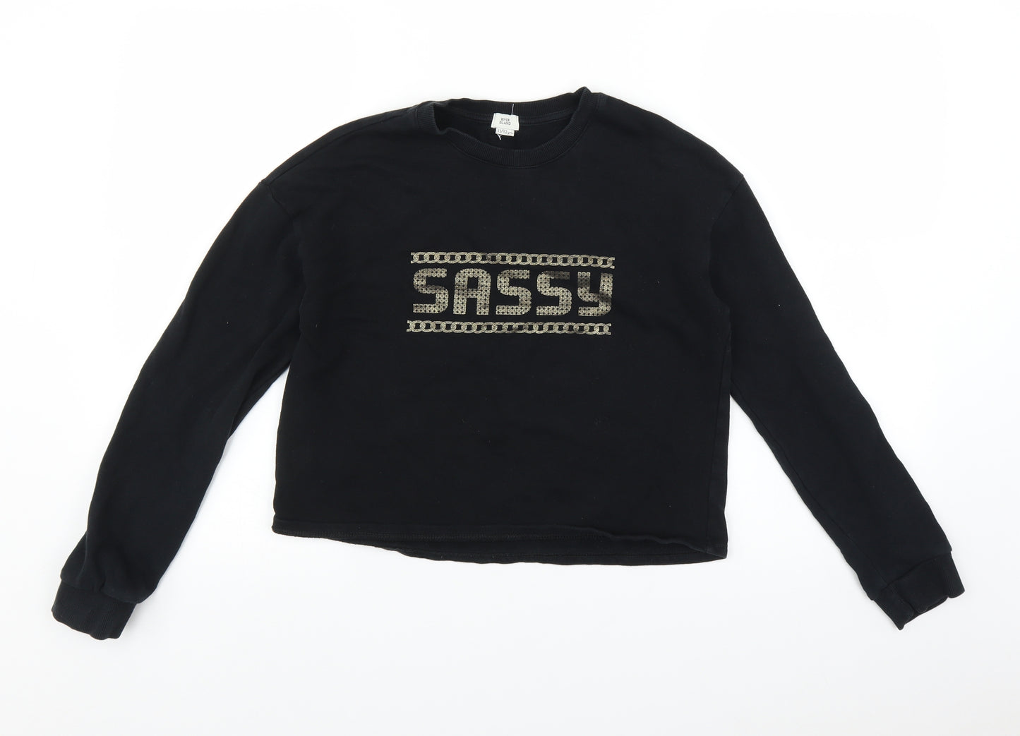River Island Girls Black   Pullover Jumper Size 11-12 Years  - sassy