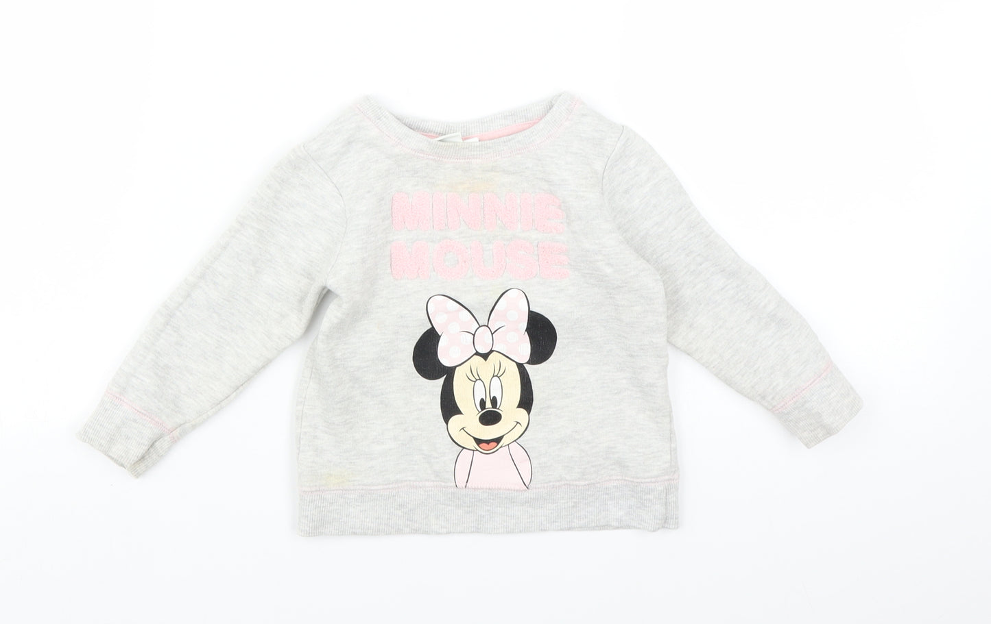 Young Dimension Girls Grey   Pullover Jumper Size 12-18 Months  - Minnie Mouse disney