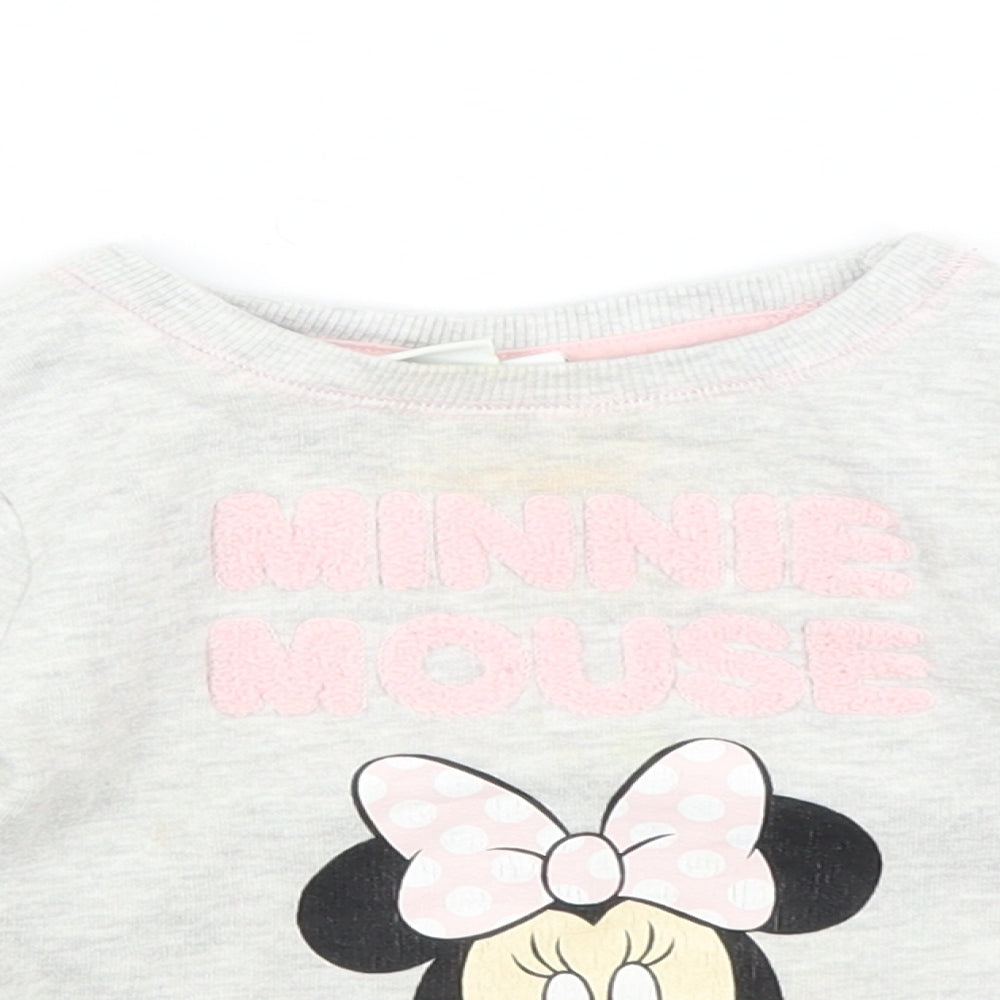 Young Dimension Girls Grey   Pullover Jumper Size 12-18 Months  - Minnie Mouse disney
