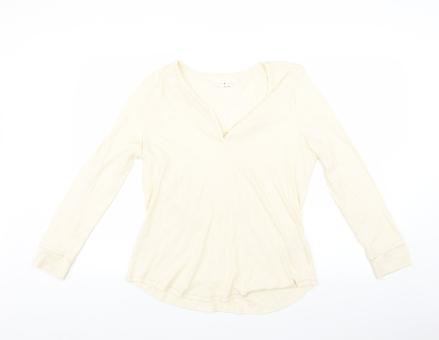 Marks and Spencer Womens Yellow Solid   Pyjama Top Size 16