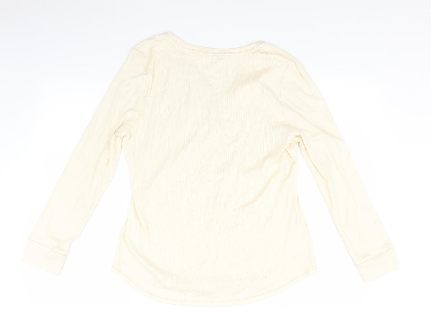 Marks and Spencer Womens Yellow Solid   Pyjama Top Size 16