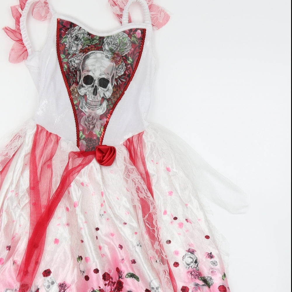George Girls White   Fit & Flare  Size 7-8 Years  - Halloween Fancy dress