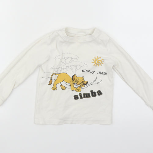 George Baby White Solid   Pyjama Top Size 18-24 Months  - Simba Lion King