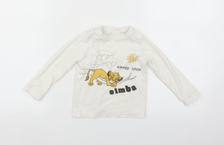 George Baby White Solid Pyjama Top Size 18-24 Months - Simba Lion King