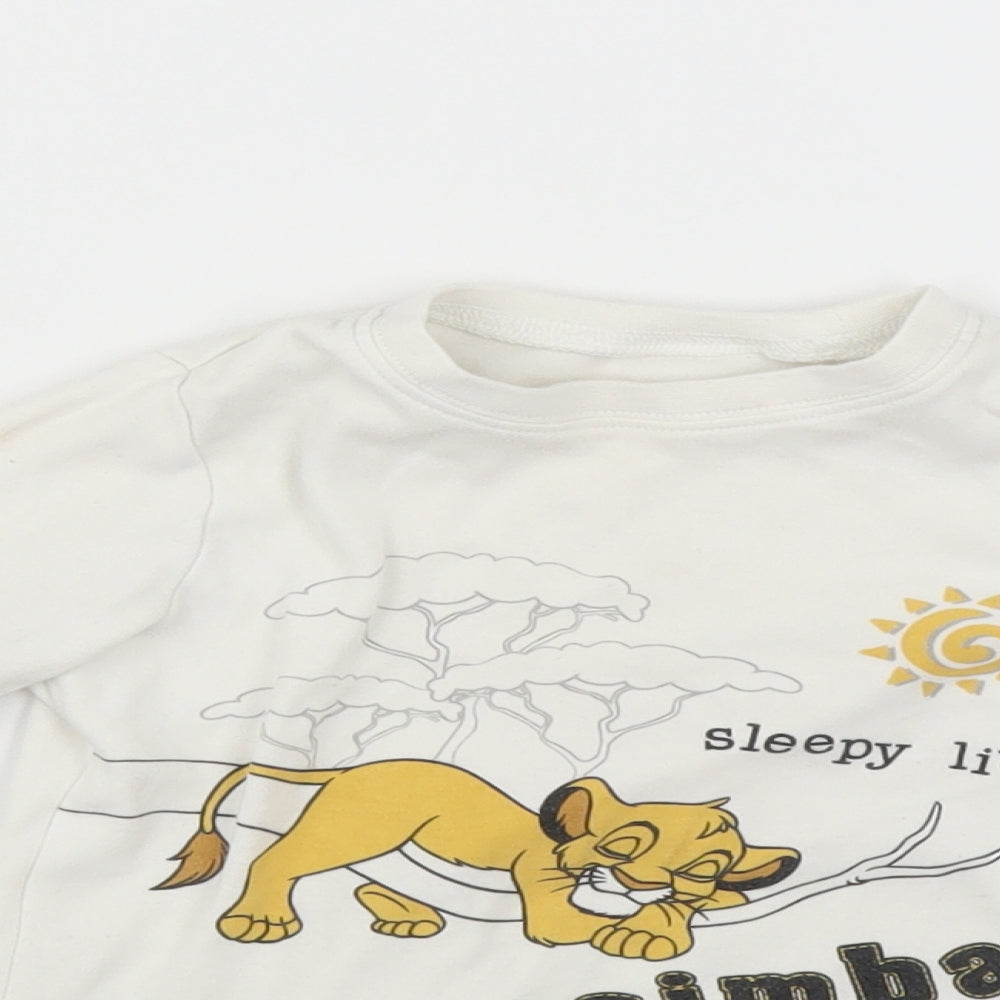 George Baby White Solid   Pyjama Top Size 18-24 Months  - Simba Lion King