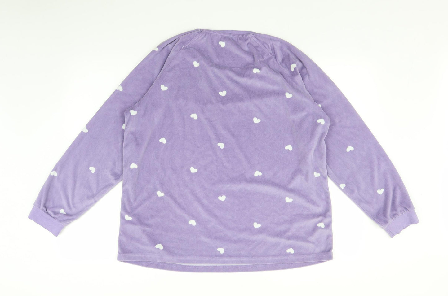 Primark Womens Purple Polka Dot Velvet  Pyjama Top Size L