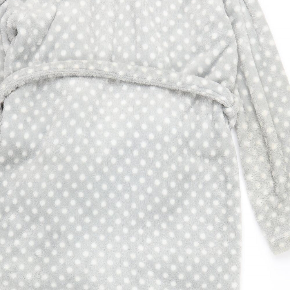 Marks and Spencer Womens Grey Polka Dot   Robe Size 8