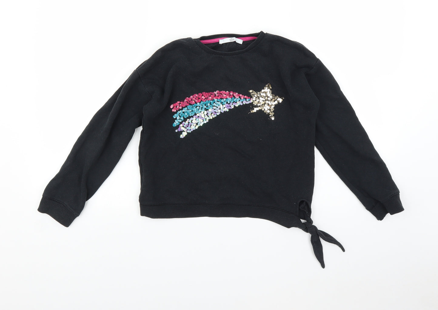 Marks and Spencer Girls Black   Pullover Jumper Size 10-11 Years  - Shooting Star
