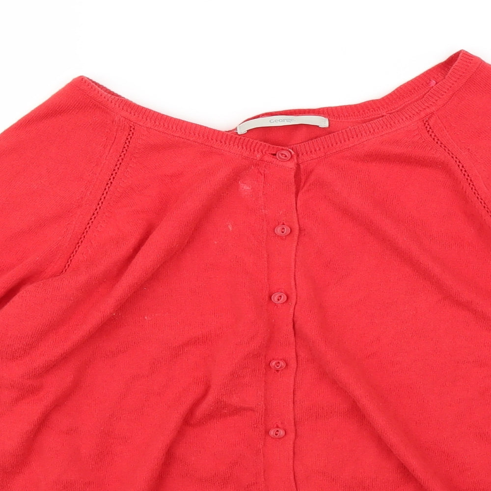 George Womens Red   Cardigan Jumper Size 14