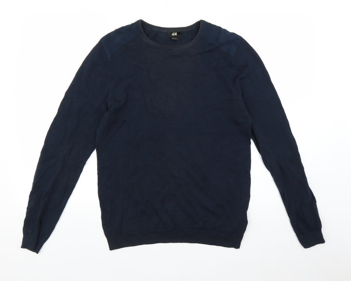 H&M Mens Blue Pullover Jumper Size S