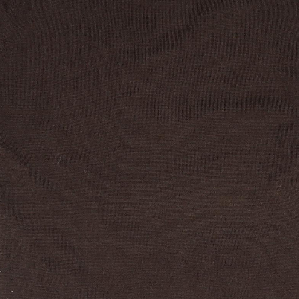 Passport Womens Brown   Basic Blouse Size L  - Applique