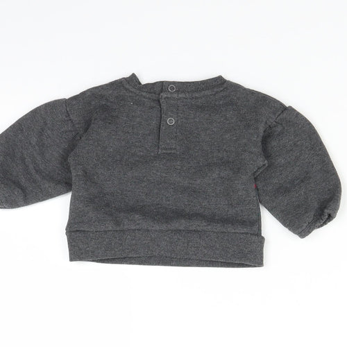 Primark Girls Grey   Pullover Jumper Size 0-3 Months  - Flowers