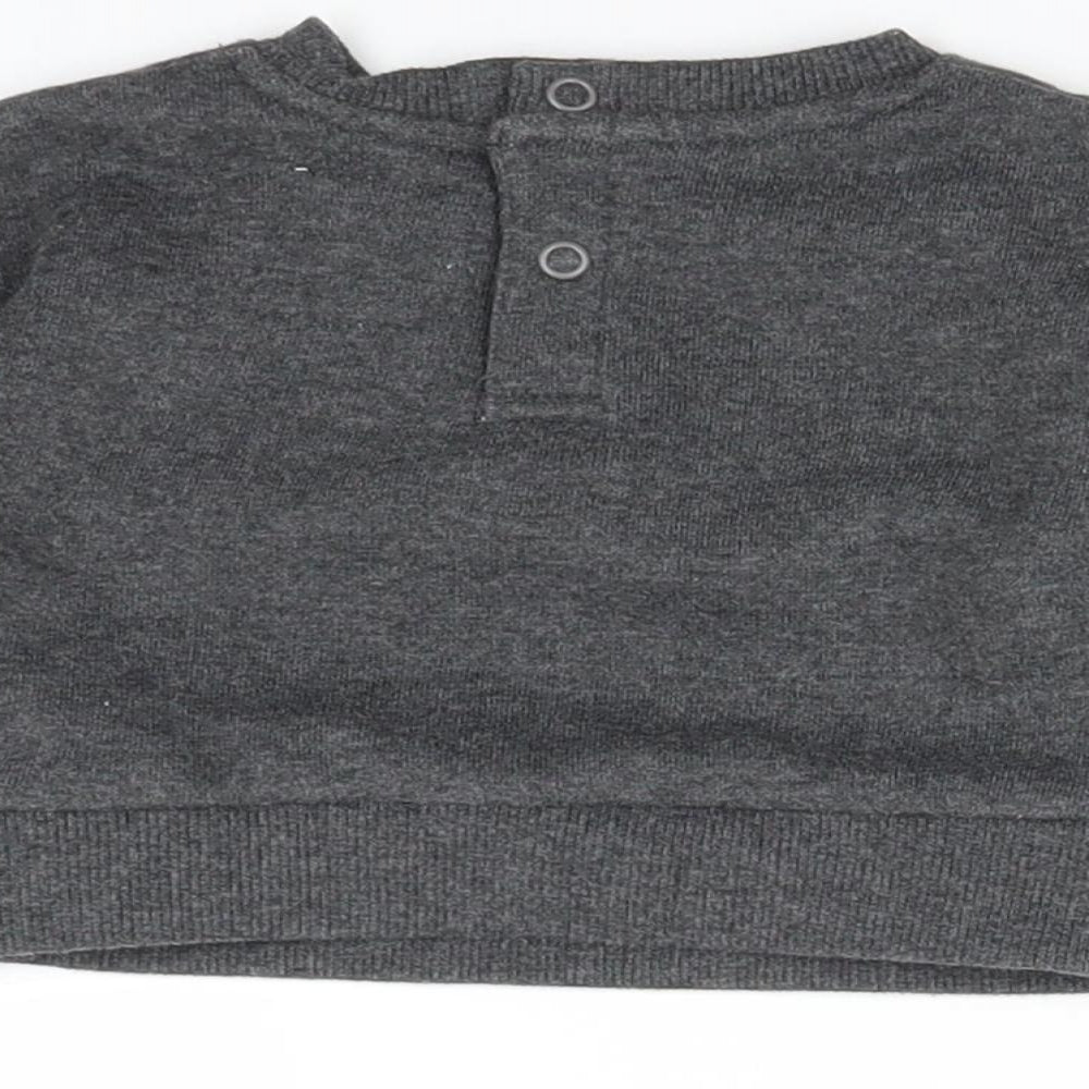 Primark Girls Grey   Pullover Jumper Size 0-3 Months  - Flowers