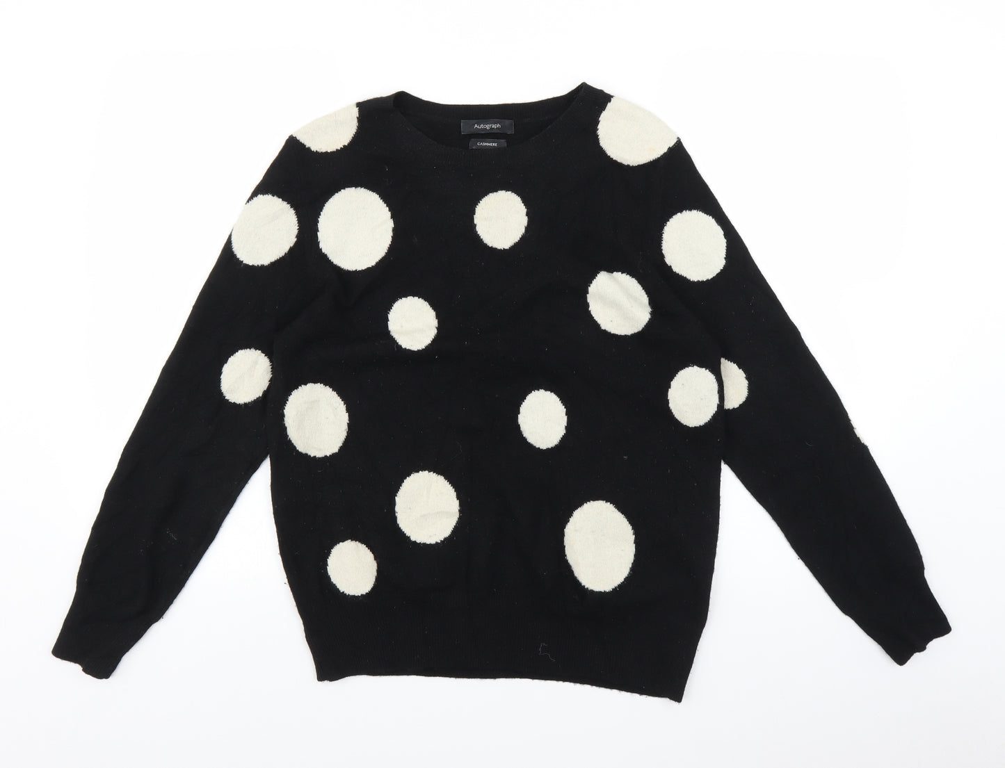 Autograph Womens Black Polka Dot  Pullover Jumper Size 12