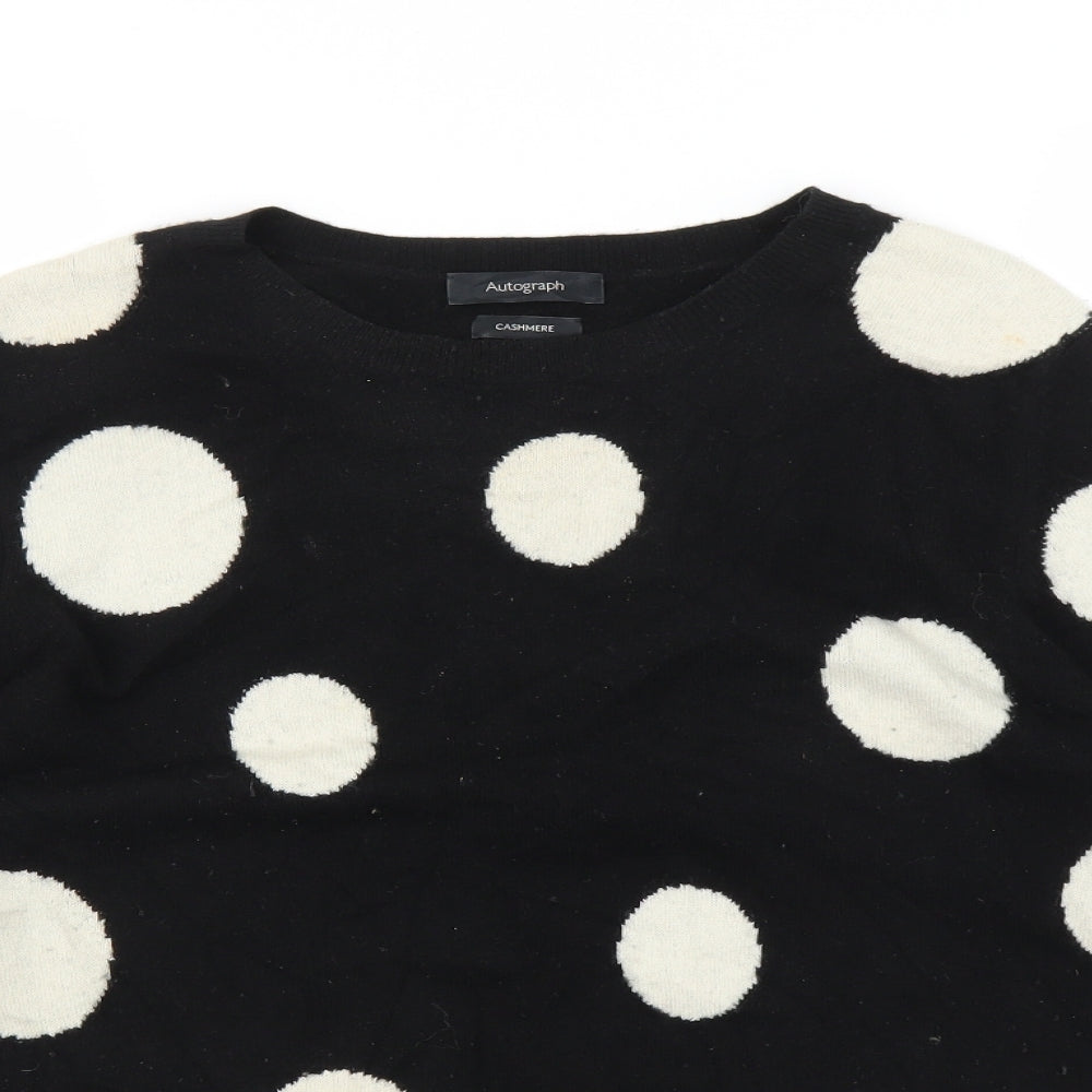 Autograph Womens Black Polka Dot  Pullover Jumper Size 12