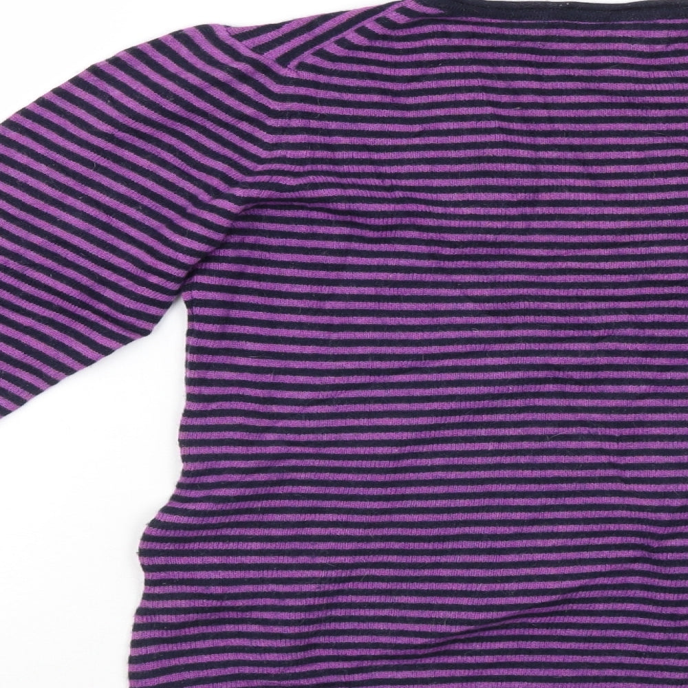Brunella Gori Womens Purple Striped  Pullover Jumper Size M