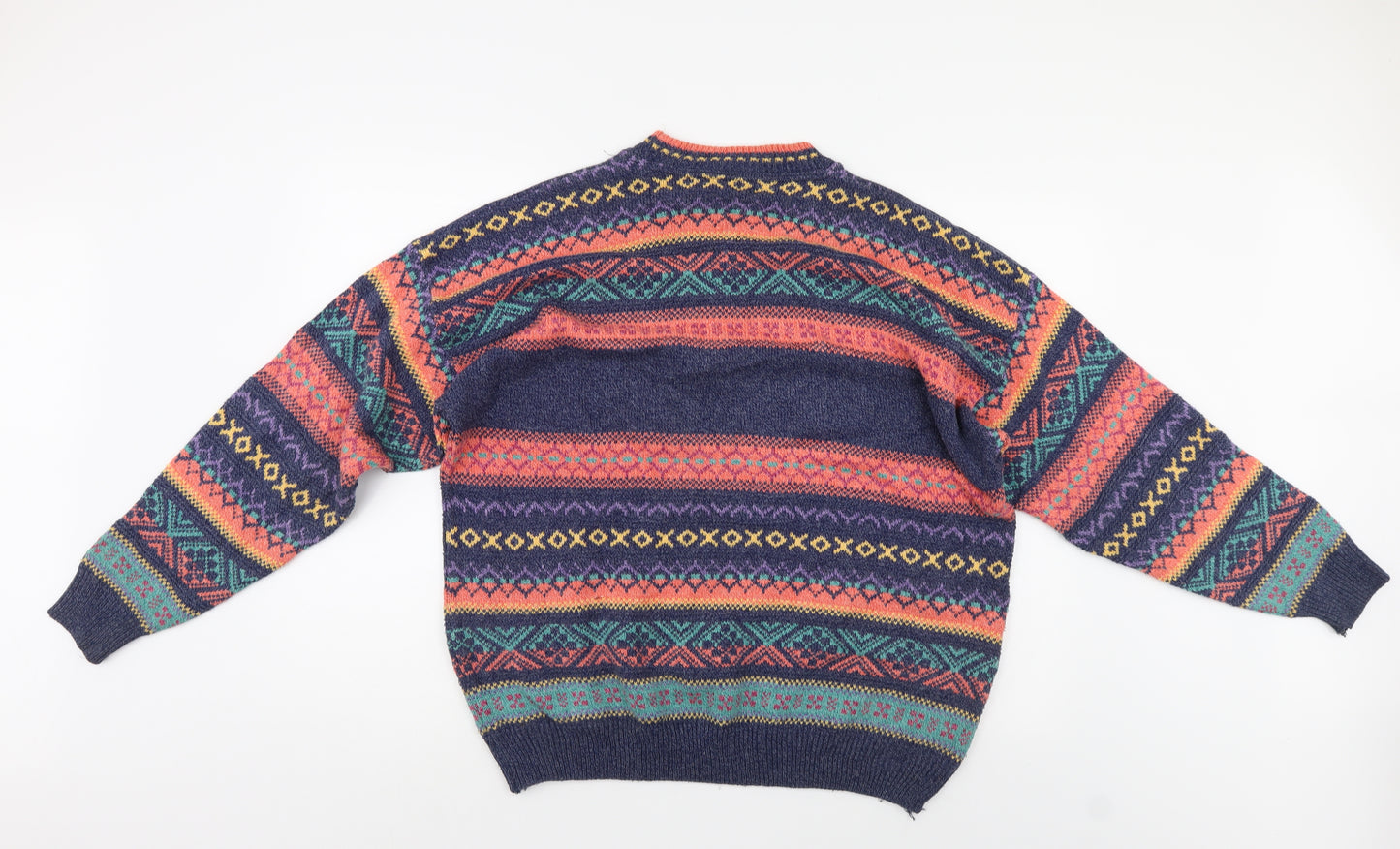 The Sweater Shop Mens Multicoloured Geometric  Pullover Jumper Size L