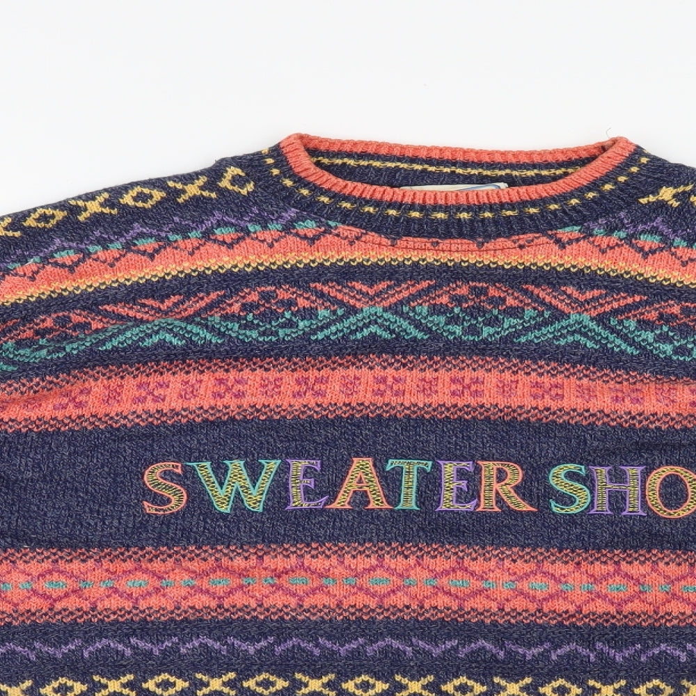 The Sweater Shop Mens Multicoloured Geometric  Pullover Jumper Size L