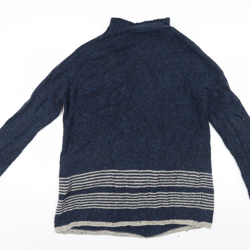Celtic & Co Mens Blue Striped  Pullover Jumper Size L