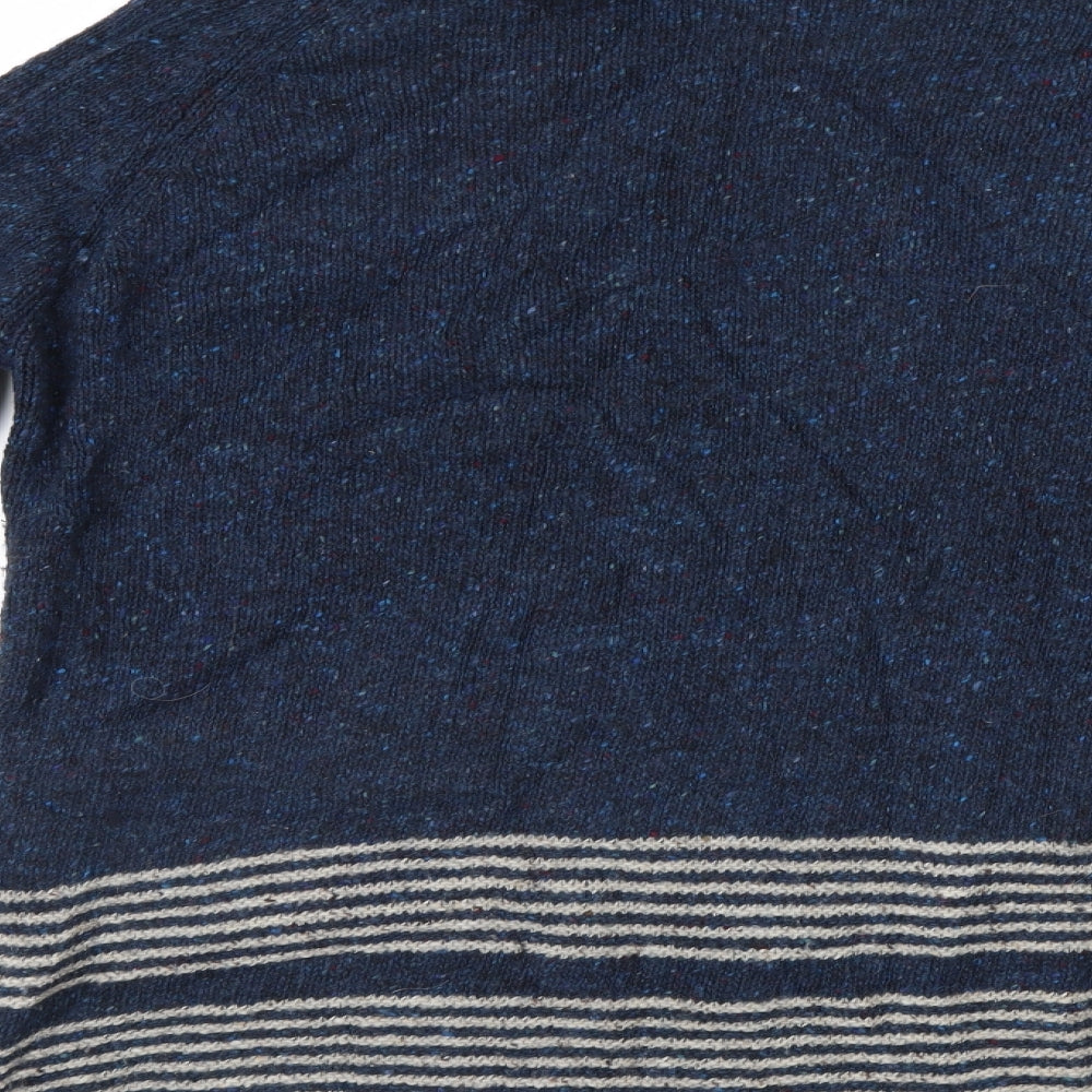 Celtic & Co Mens Blue Striped  Pullover Jumper Size L