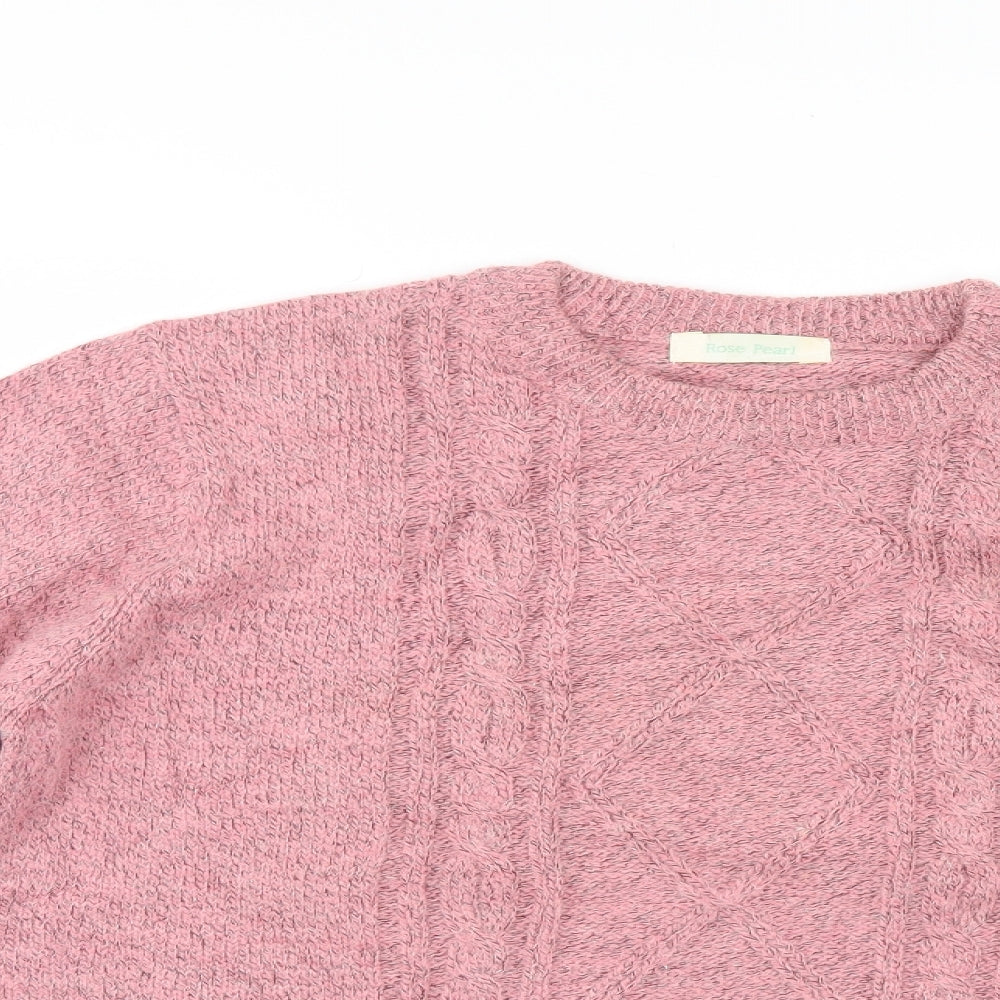 Rose Pearl Womens Pink Argyle/Diamond  Pullover Jumper Size 16