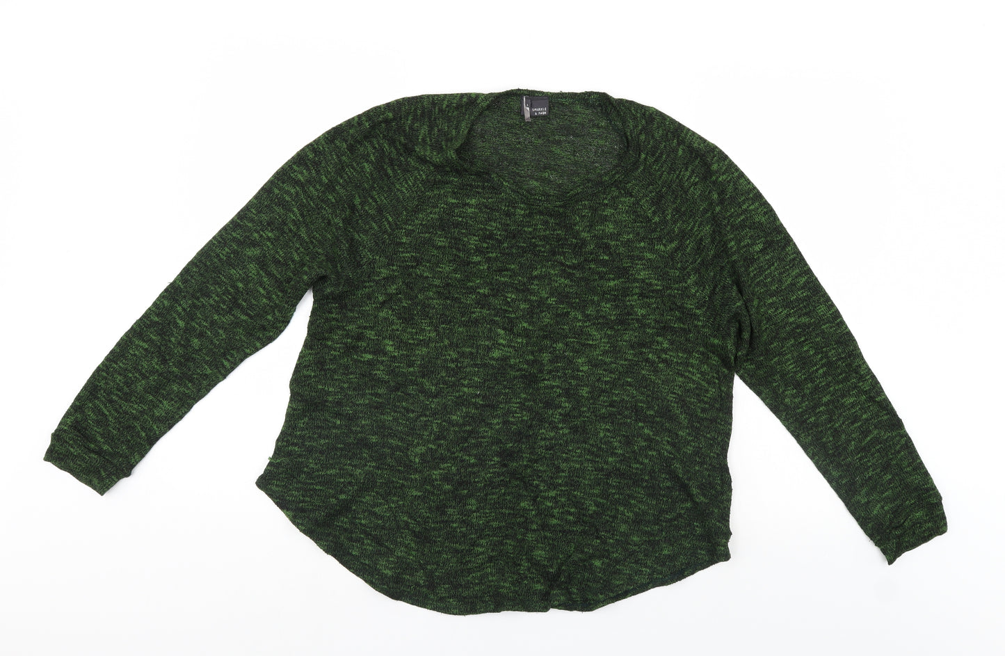 Sparkle & Fade Womens Green   Pullover Jumper Size L