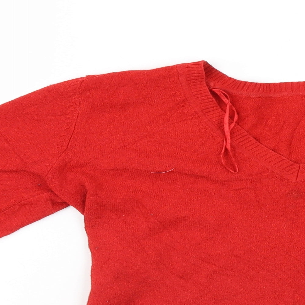 H&M Womens Red   Pullover Jumper Size M