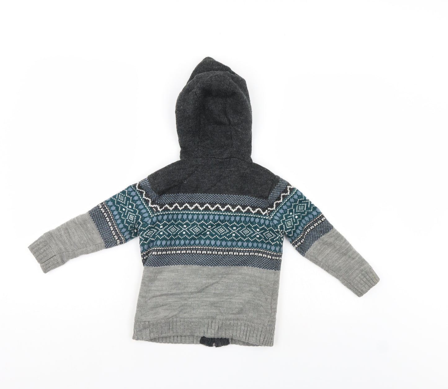 TU Boys Multicoloured Geometric  Full Zip Hoodie Size 4 Years