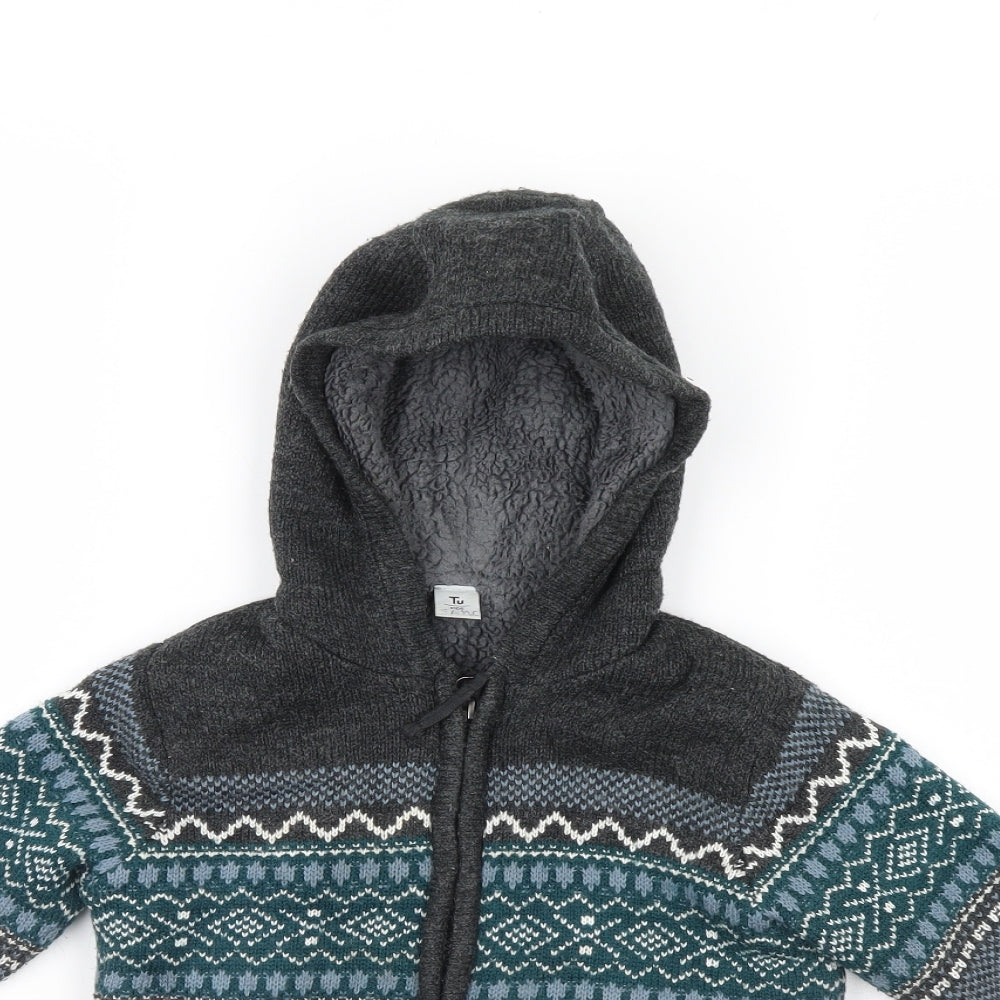 TU Boys Multicoloured Geometric  Full Zip Hoodie Size 4 Years