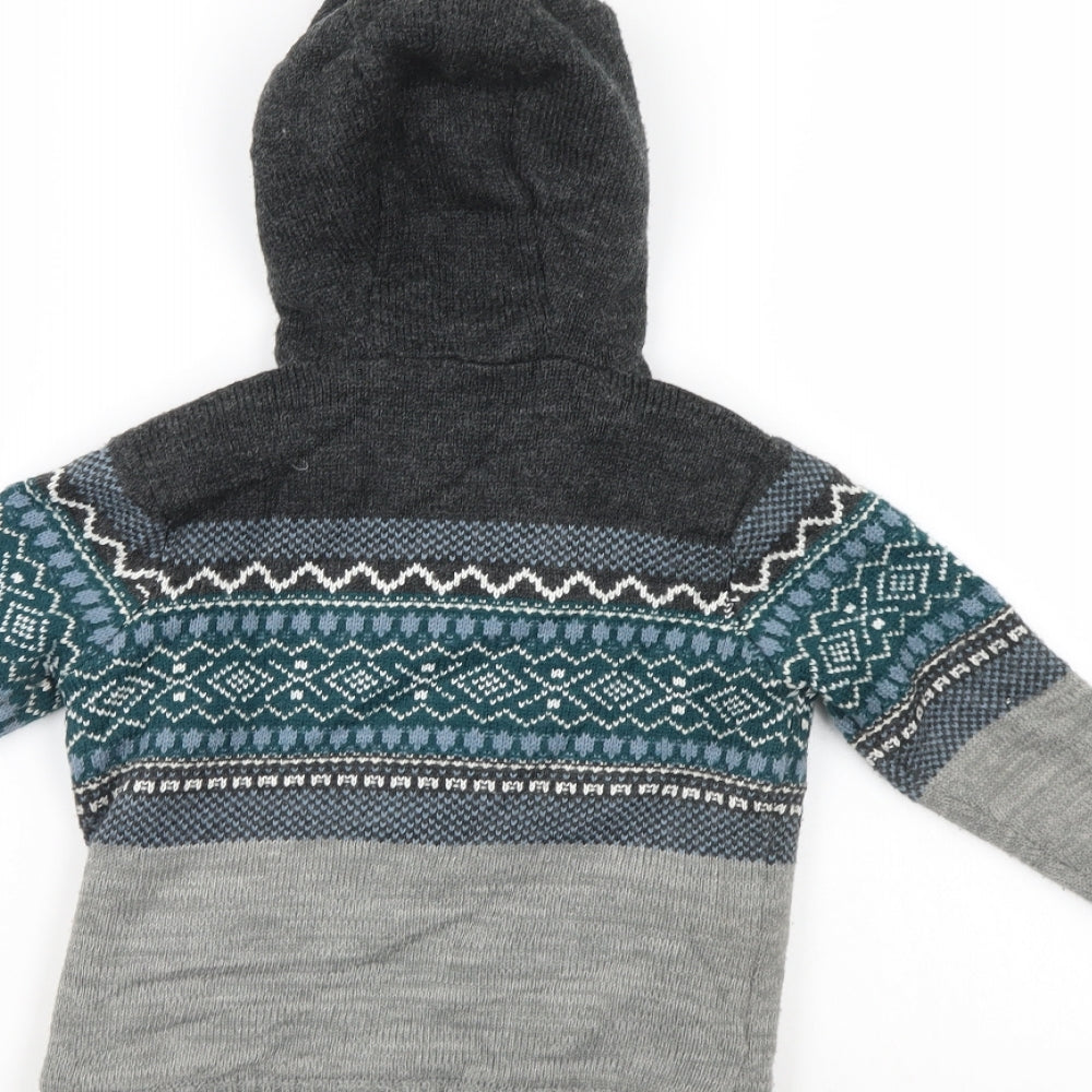 TU Boys Multicoloured Geometric  Full Zip Hoodie Size 4 Years