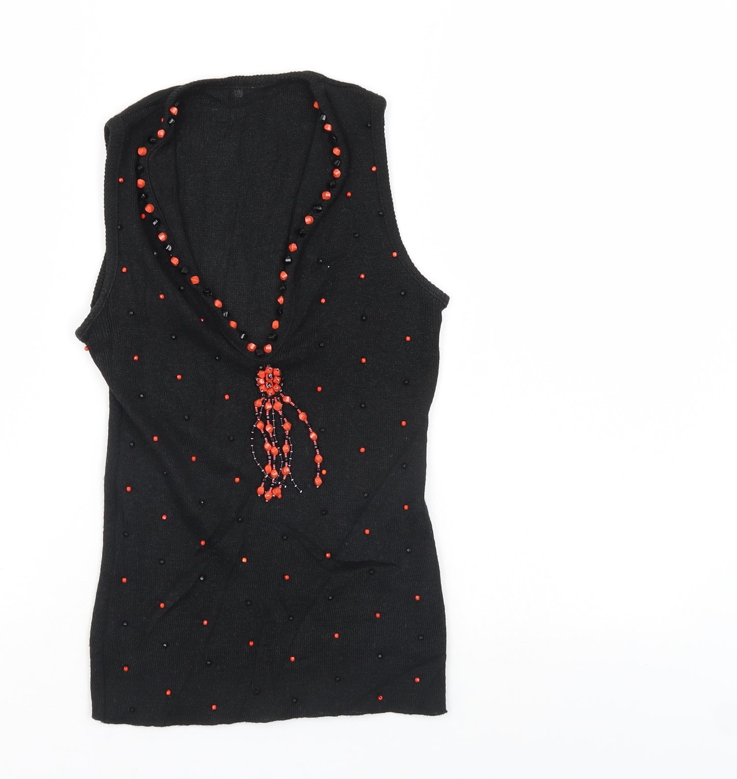 Preworn Womens Black Polka Dot  Basic Tank