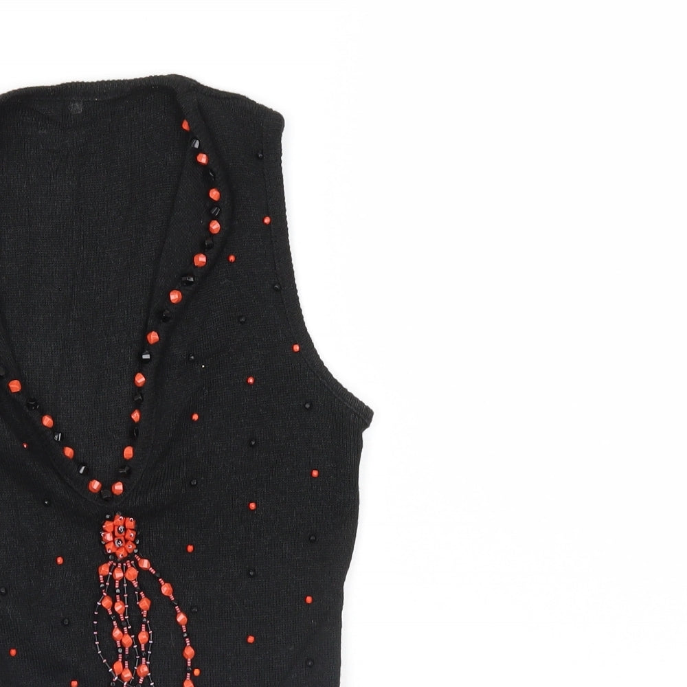 Preworn Womens Black Polka Dot  Basic Tank
