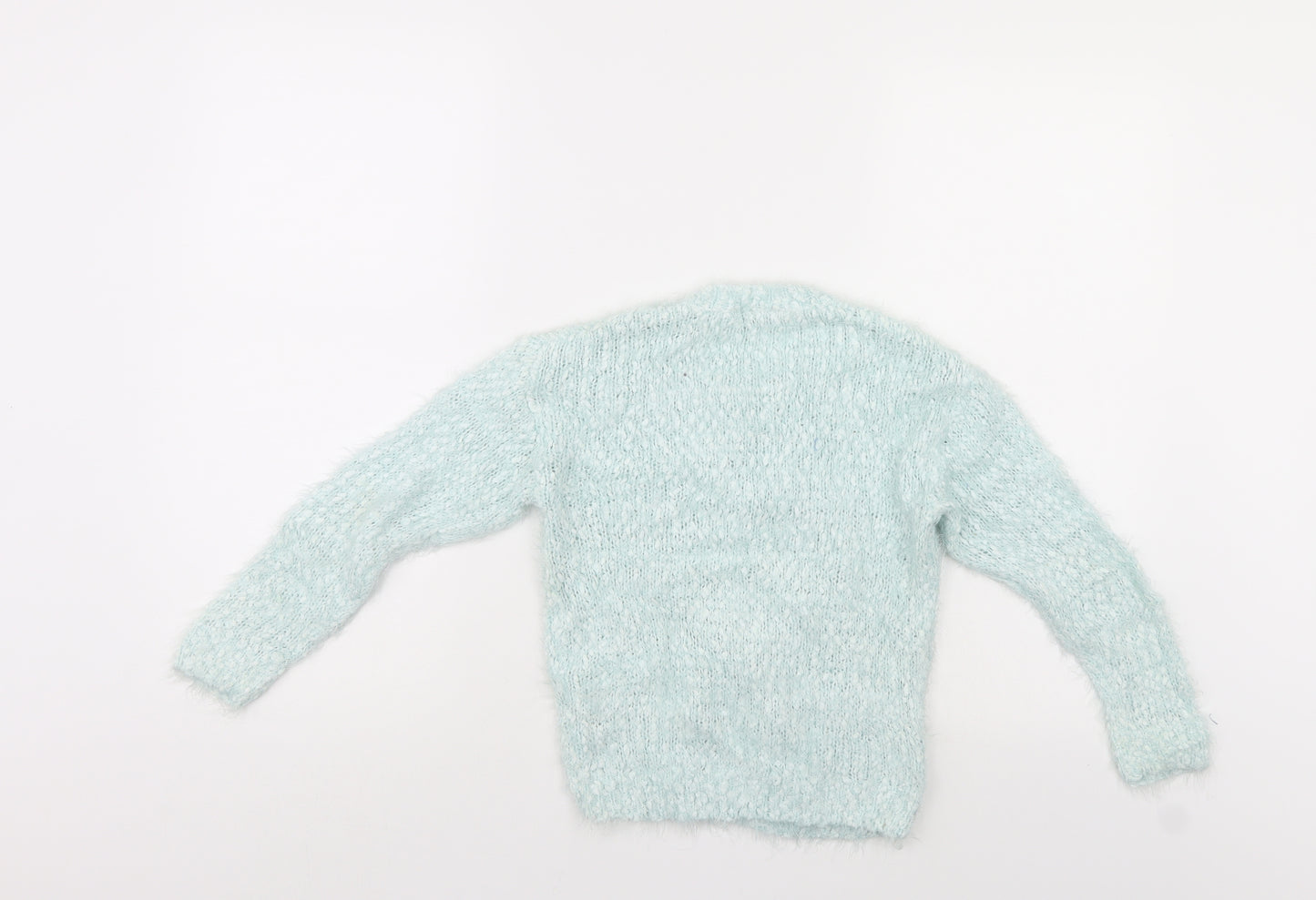 George Girls Blue   Pullover Jumper Size 6-7 Years  - Heart shape