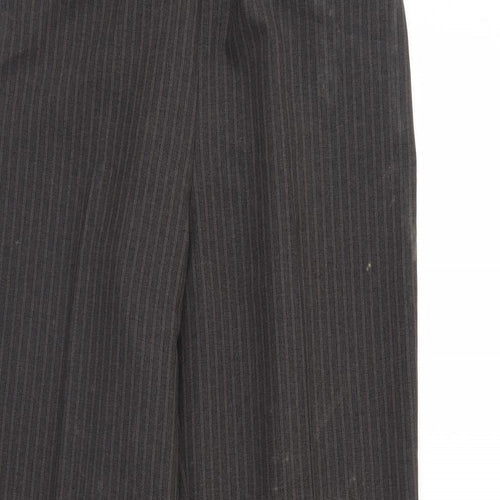 BM Womens Brown Striped  Cropped Trousers Size 12 L25 in - Elastic Waist