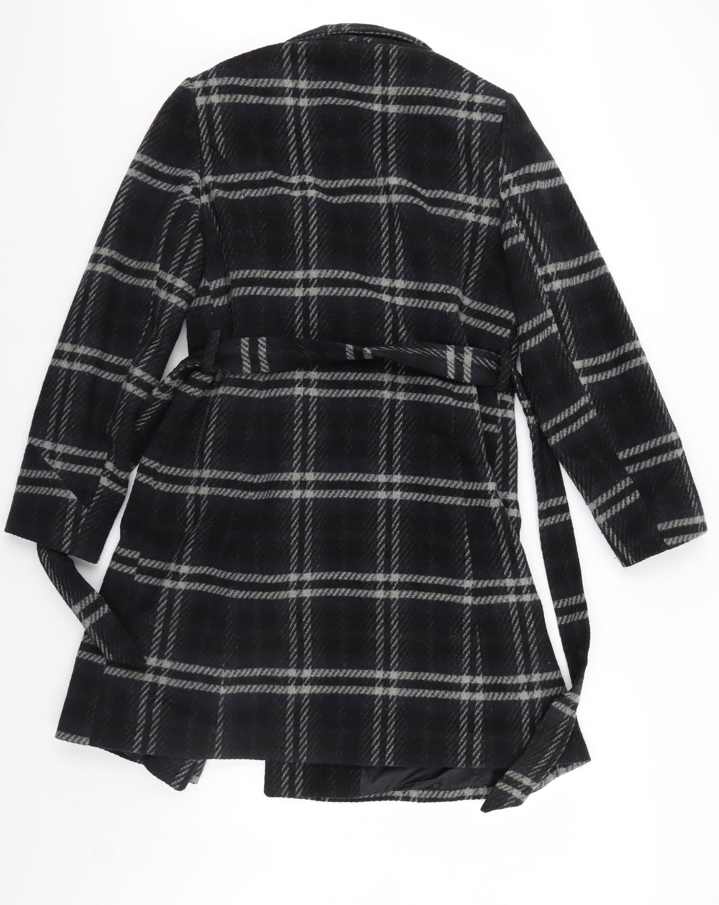 F&F Womens Black Check  Trench Coat Coat Size 16
