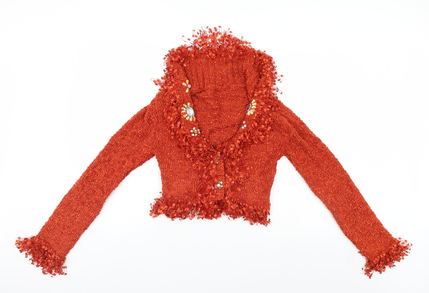 Preworn Womens Orange   Shrug Jumper   - size label missing