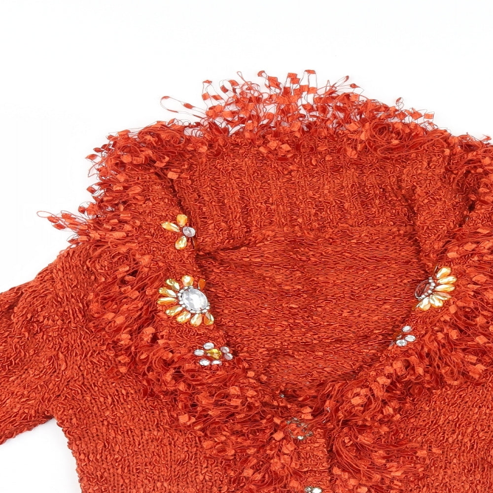 Preworn Womens Orange   Shrug Jumper   - size label missing