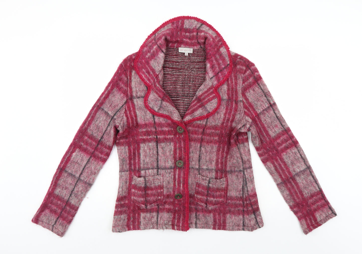 Per Una Womens Pink Check  Jacket Blazer Size M