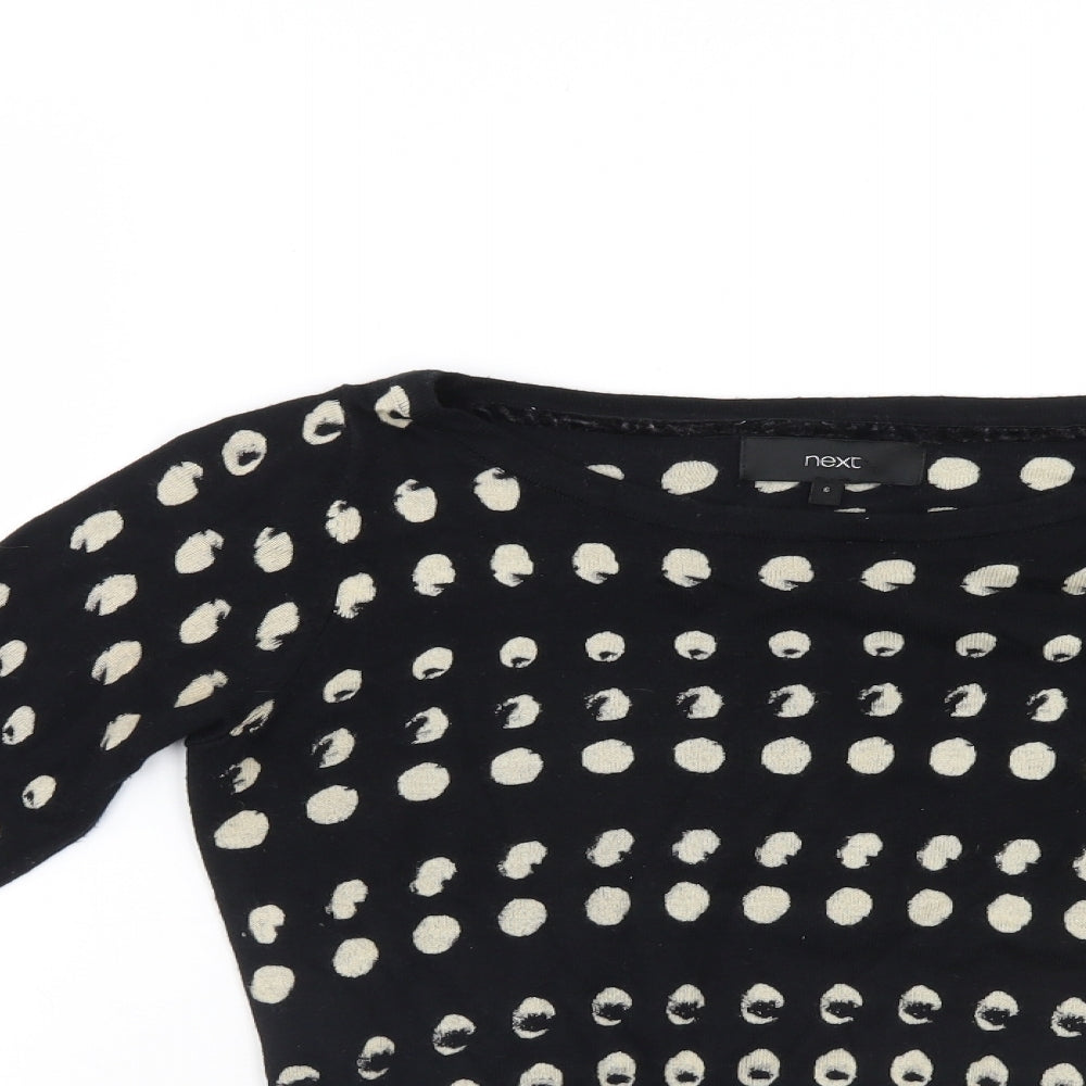 NEXT Womens Black Polka Dot  Pullover Jumper Size 6