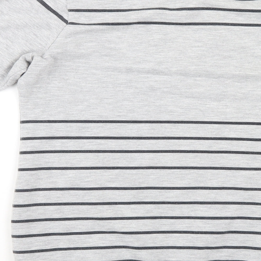 Billabong Womens Grey Striped  Pullover Sweatshirt Size L