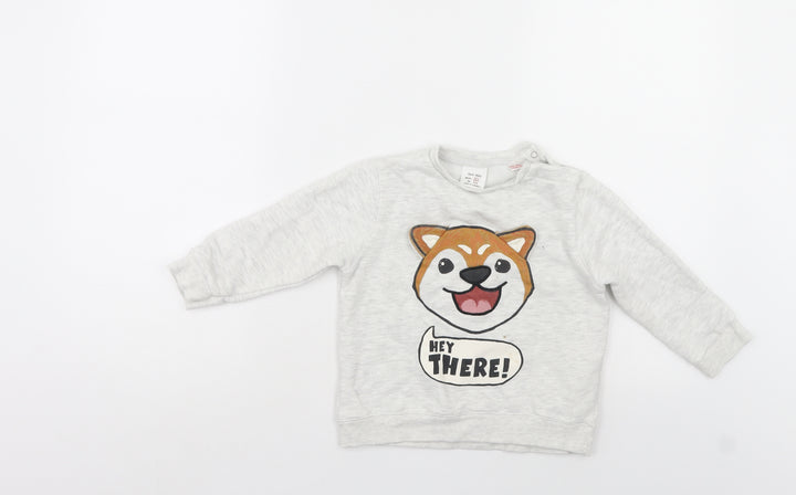 Zara Girls Grey   Henley Sweatshirt Size 3-4 Years