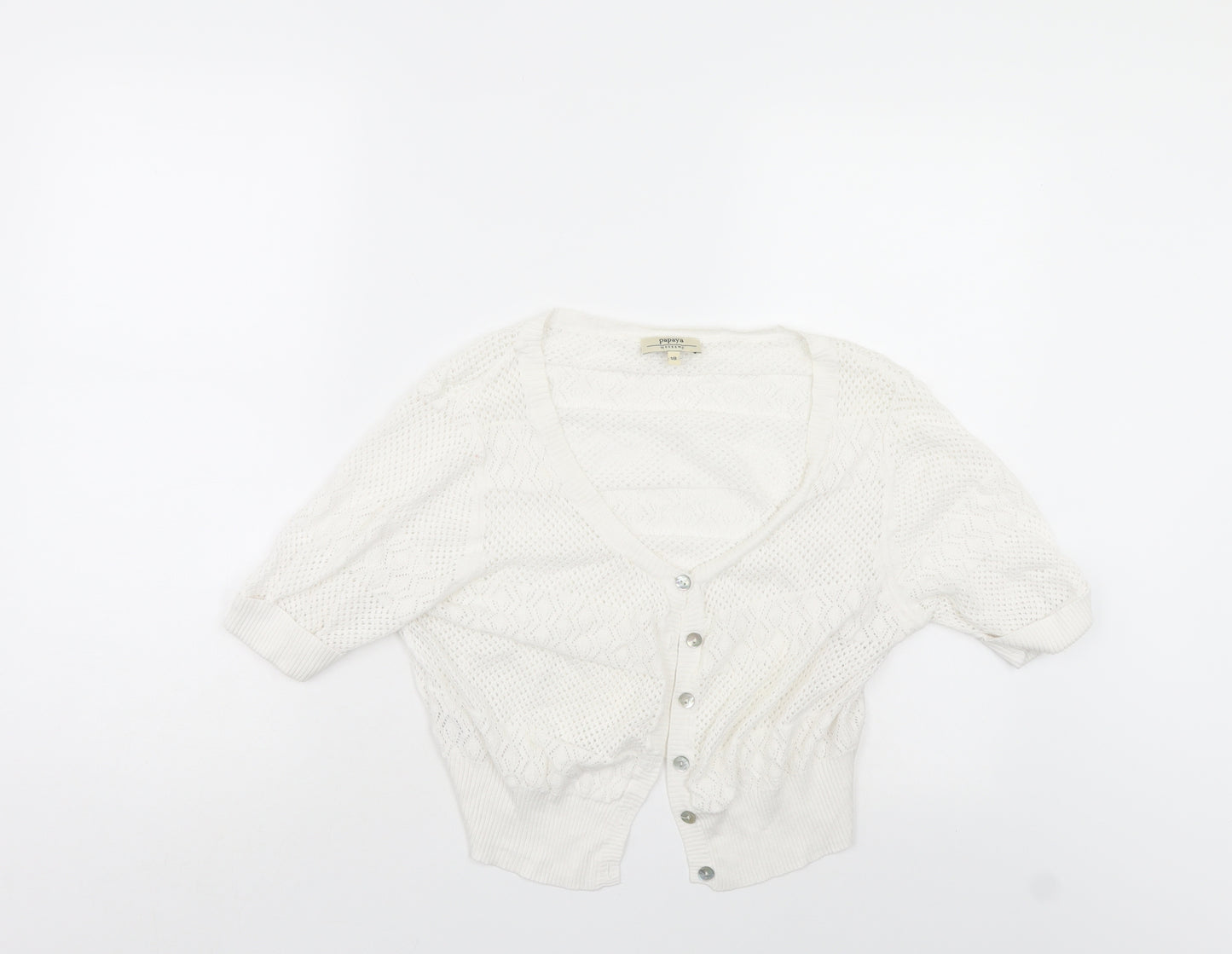 Papaya Womens White   Shrug Jumper Size 18